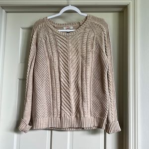 Vintage Lands End Canvas 100% cotton Women’s Tan Sweater Size Large!